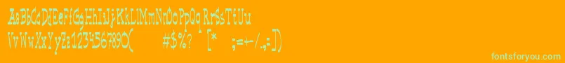 フォントBasicspaceRegular – オレンジの背景に緑のフォント
