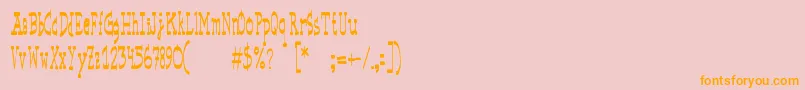 BasicspaceRegular-Schriftart – Orangefarbene Schriften auf rosa Hintergrund