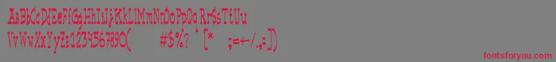 BasicspaceRegular Font – Red Fonts on Gray Background