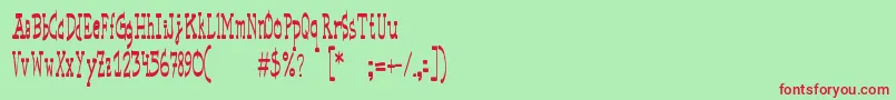 BasicspaceRegular Font – Red Fonts on Green Background