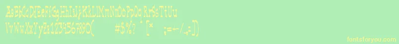 BasicspaceRegular Font – Yellow Fonts on Green Background
