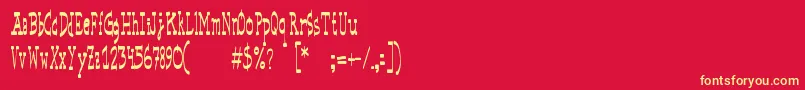 BasicspaceRegular Font – Yellow Fonts on Red Background