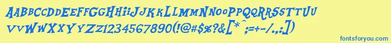 Police EquestriaItalic – polices bleues sur fond jaune