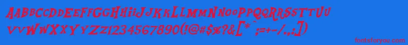 EquestriaItalic Font – Red Fonts on Blue Background
