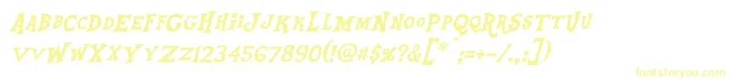 EquestriaItalic Font – Yellow Fonts on White Background