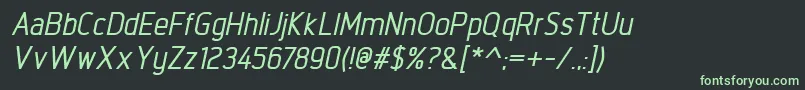 Fonte IntropolMediumitalic – fontes verdes em um fundo preto
