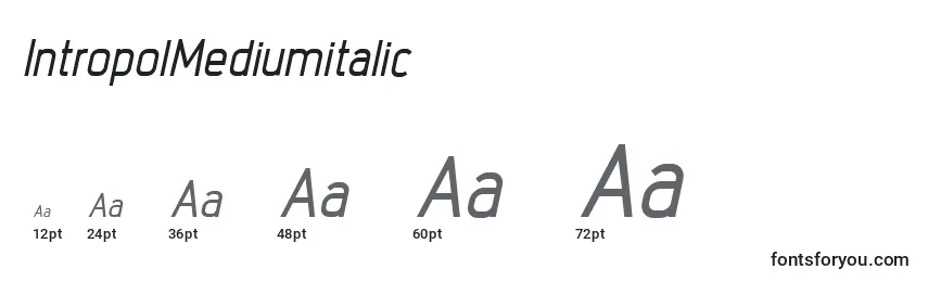 Размеры шрифта IntropolMediumitalic
