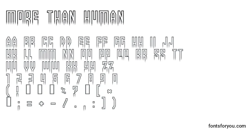 More Than Human-fontti – aakkoset, numerot, erikoismerkit