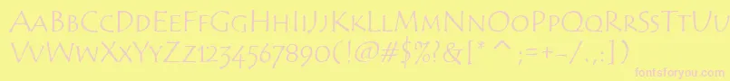 TempusSansScItcTt Font – Pink Fonts on Yellow Background