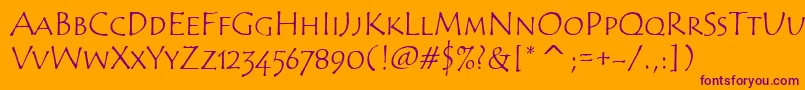 TempusSansScItcTt Font – Purple Fonts on Orange Background