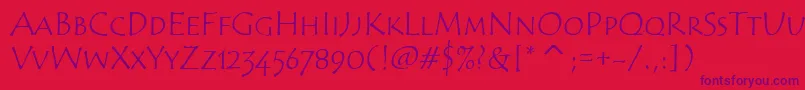 TempusSansScItcTt Font – Purple Fonts on Red Background