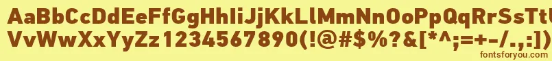 PfdintextproExtrablack Font – Brown Fonts on Yellow Background