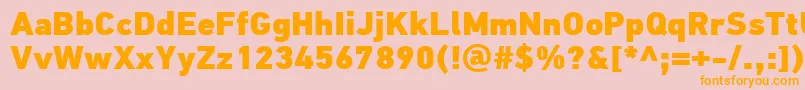 PfdintextproExtrablack Font – Orange Fonts on Pink Background