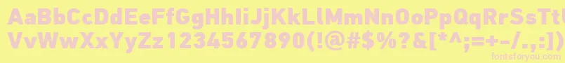 PfdintextproExtrablack Font – Pink Fonts on Yellow Background