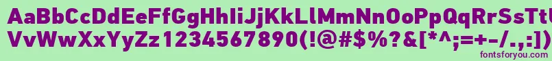 PfdintextproExtrablack Font – Purple Fonts on Green Background