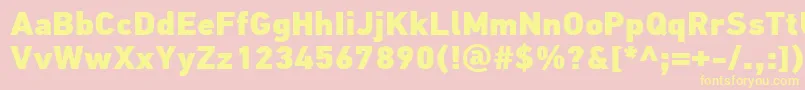 PfdintextproExtrablack Font – Yellow Fonts on Pink Background