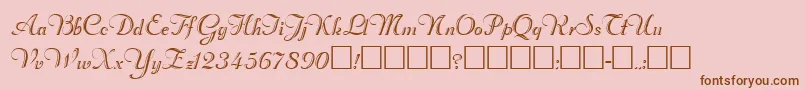 Rechtman-Schriftart – Braune Schriften auf rosa Hintergrund