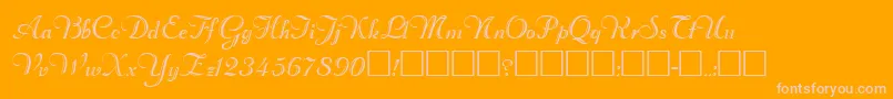 Rechtman Font – Pink Fonts on Orange Background