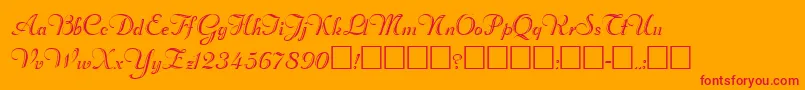 Rechtman-Schriftart – Rote Schriften auf orangefarbenem Hintergrund