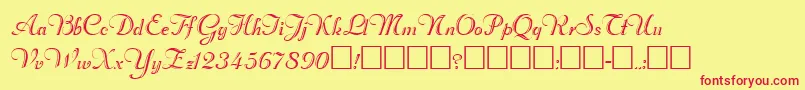 Rechtman Font – Red Fonts on Yellow Background