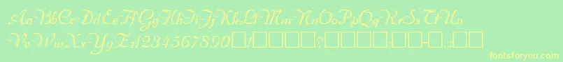 Rechtman Font – Yellow Fonts on Green Background