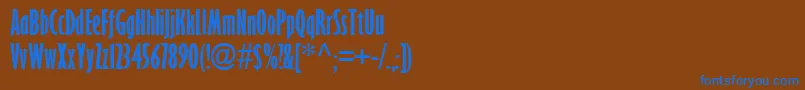 フォントGlsnecb – 茶色の背景に青い文字