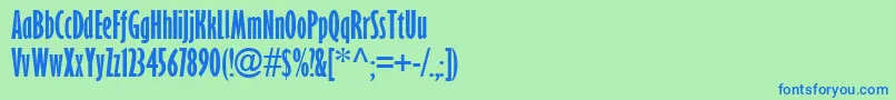 Glsnecb-Schriftart – Blaue Schriften auf grünem Hintergrund