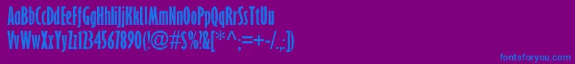 フォントGlsnecb – 紫色の背景に青い文字