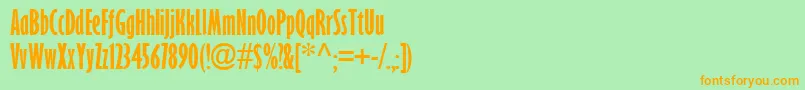 Glsnecb-Schriftart – Orangefarbene Schriften auf grünem Hintergrund