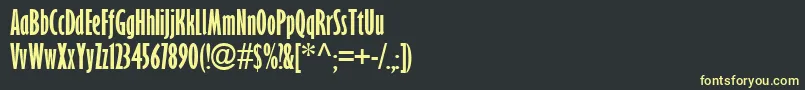 フォントGlsnecb – 黒い背景に黄色の文字