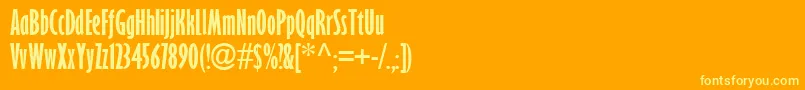 フォントGlsnecb – オレンジの背景に黄色の文字