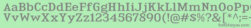 KingsbridgeExRg-fontti – harmaat kirjasimet vihreällä taustalla