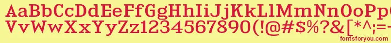 KingsbridgeExRg Font – Red Fonts on Yellow Background