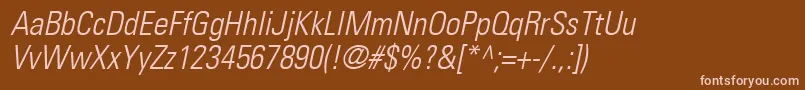 フォントNovaLightCondensedSsiLightCondensedItalic – 茶色の背景にピンクのフォント