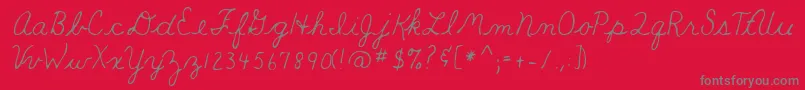 Teacher Font – Gray Fonts on Red Background