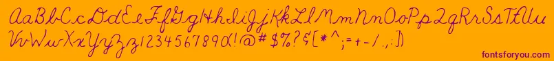 Teacher Font – Purple Fonts on Orange Background