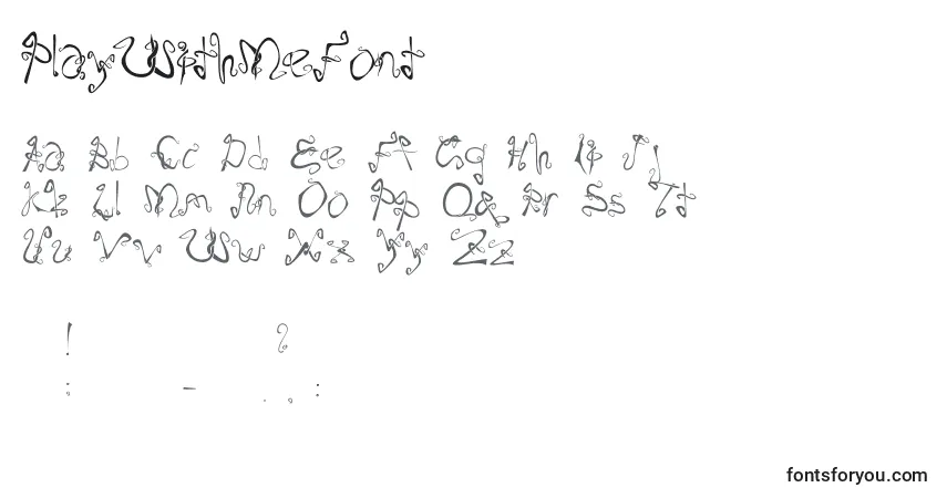 Czcionka PlayWithMeFont – alfabet, cyfry, specjalne znaki