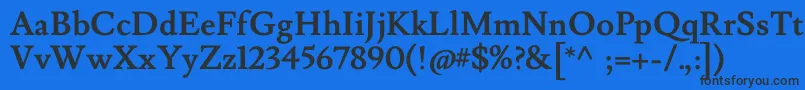 LusitanaBold Font – Black Fonts on Blue Background