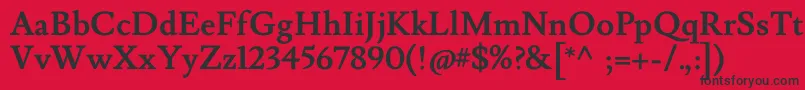 LusitanaBold Font – Black Fonts on Red Background