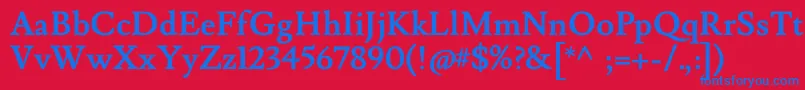 LusitanaBold Font – Blue Fonts on Red Background