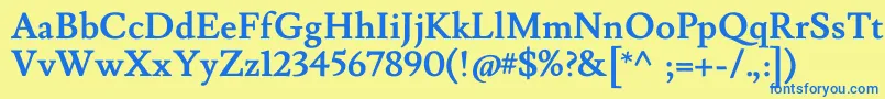 LusitanaBold Font – Blue Fonts on Yellow Background