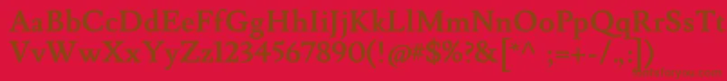 LusitanaBold Font – Brown Fonts on Red Background