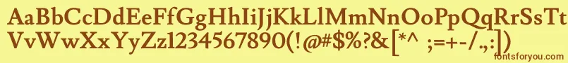 LusitanaBold Font – Brown Fonts on Yellow Background