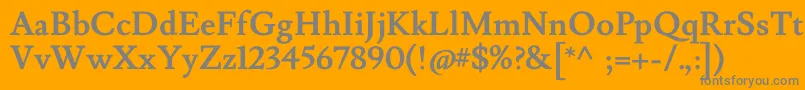 フォントLusitanaBold – オレンジの背景に灰色の文字