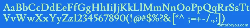 LusitanaBold Font – Green Fonts on Blue Background