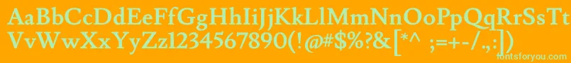 LusitanaBold Font – Green Fonts on Orange Background