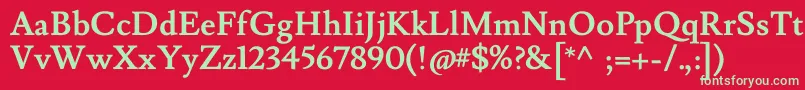 LusitanaBold Font – Green Fonts on Red Background