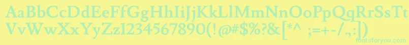 Подробнее о шрифте LusitanaBold Шрифт LusitanaBold – зелёные шрифты на жёлтом фоне