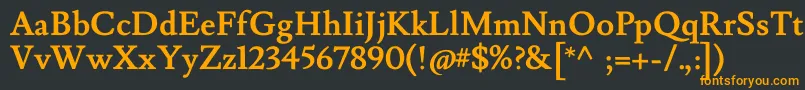 フォントLusitanaBold – 黒い背景にオレンジの文字