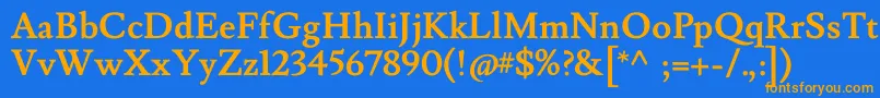 LusitanaBold Font – Orange Fonts on Blue Background